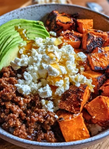 45g Protein Hot Honey Beef Bowl with sweet and spicy flavors