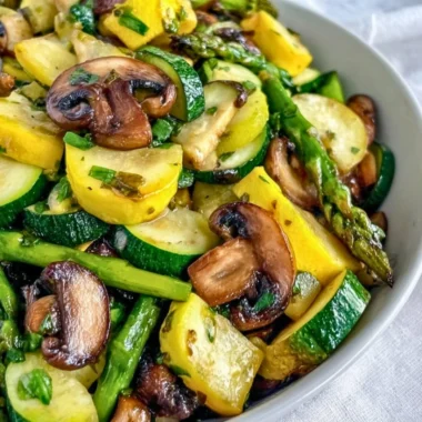 Plate of asparagus with zucchini and squash arranged beautifully for a healthy meal
