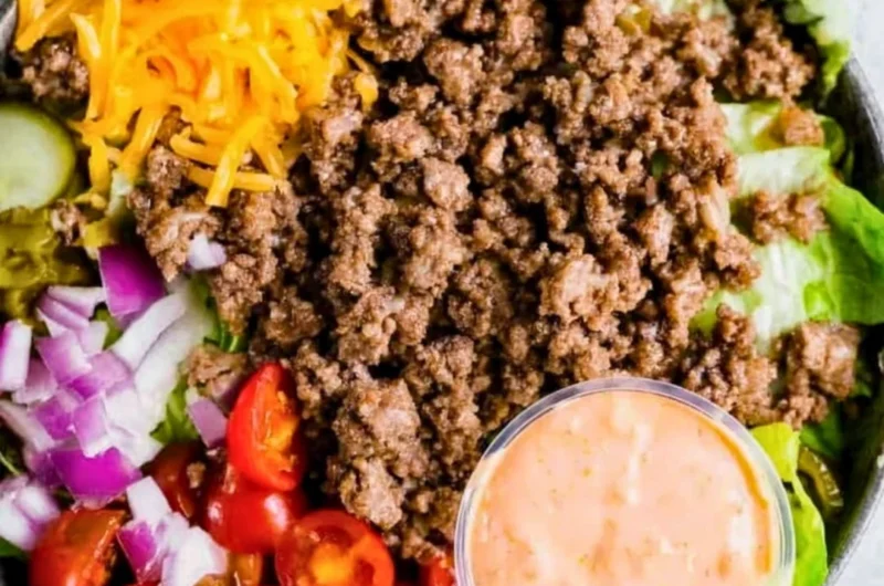 Healthy burger bowls filled with fresh vegetables and lean proteins