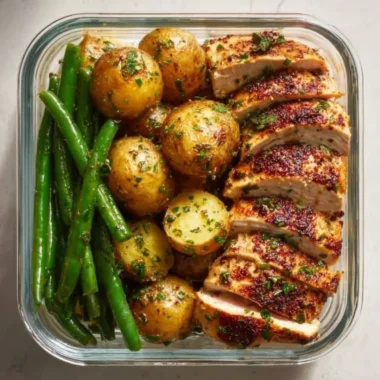 Lemon Garlic Chicken Meal Prep with vibrant ingredients