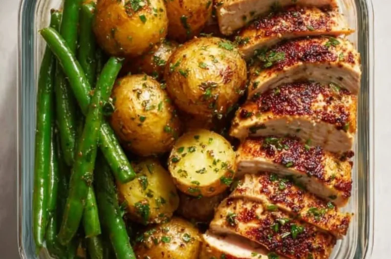 Lemon Garlic Chicken Meal Prep with vibrant ingredients