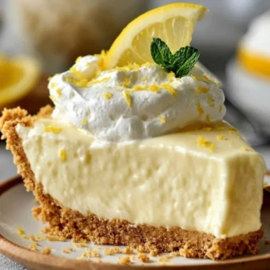 Delicious no-bake lemon icebox pie on a serving plate