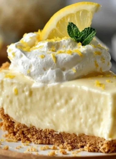 Delicious no-bake lemon icebox pie on a serving plate