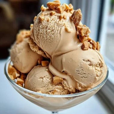 Delicious Peanut Butter Greek Frozen Yogurt served in a bowl with toppings