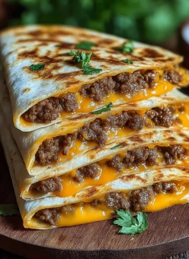 Delicious Smashburger Quesadillas loaded with cheese and savory ingredients.