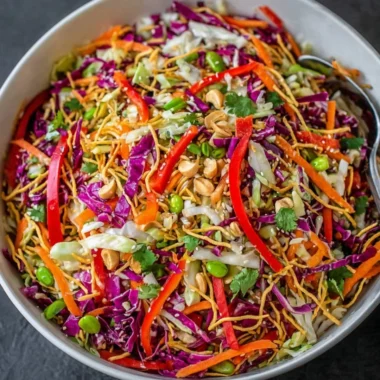 Delicious Asian Chopped Salad with fresh vegetables and dressing