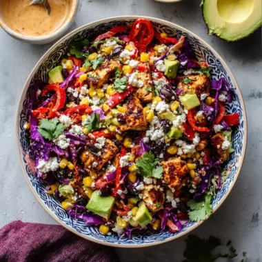 Chipotle Chicken Salad with fresh ingredients and dressing
