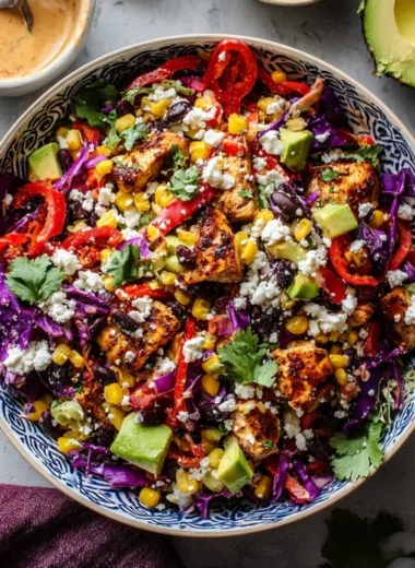 Chipotle Chicken Salad with fresh ingredients and dressing