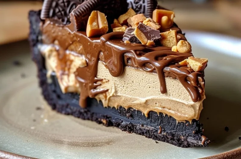 Delicious Chocolate Peanut Butter Pie with a creamy topping and rich chocolate flavor