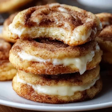 Platter of delicious cinnamon roll cheesecake cookies topped with frosting.