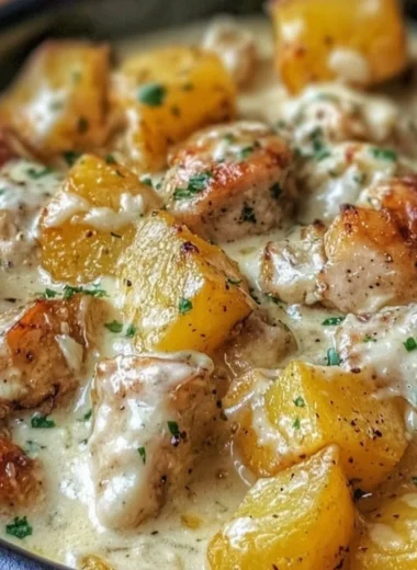 Delicious Garlic Parmesan Chicken with Potatoes cooked in a crockpot