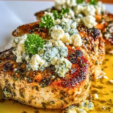 Delicious Greek Chicken with Lemon and Feta served on a plate