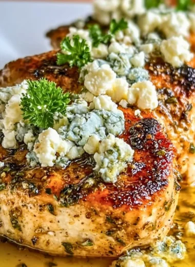 Delicious Greek Chicken with Lemon and Feta served on a plate