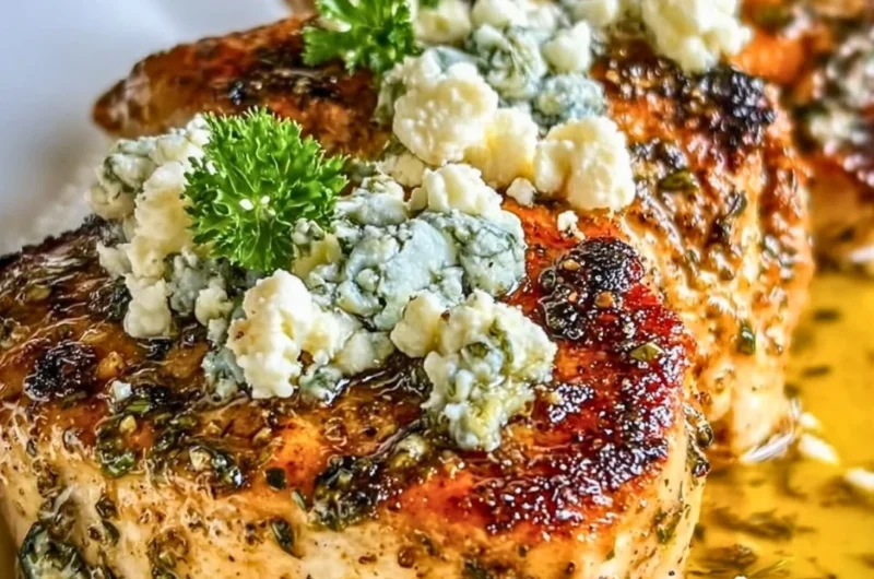 Delicious Greek Chicken with Lemon and Feta served on a plate
