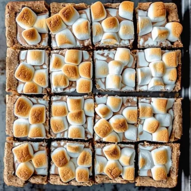 Homemade S'more Bars with graham crackers, chocolate, and marshmallows.