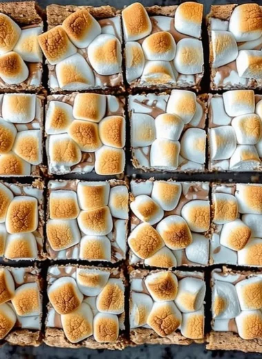 Homemade S'more Bars with graham crackers, chocolate, and marshmallows.