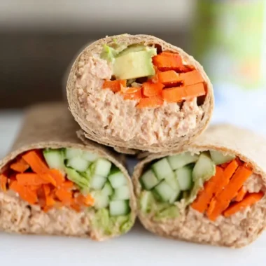 Healthy spicy tuna wraps made with fresh ingredients and flavorful spices