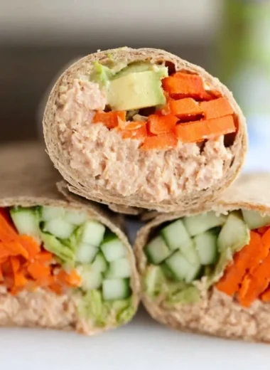 Healthy spicy tuna wraps made with fresh ingredients and flavorful spices