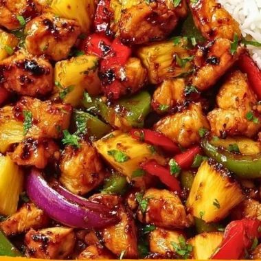Hawaiian Chicken Sheet Pan dinner with vibrant vegetables and tropical flavors