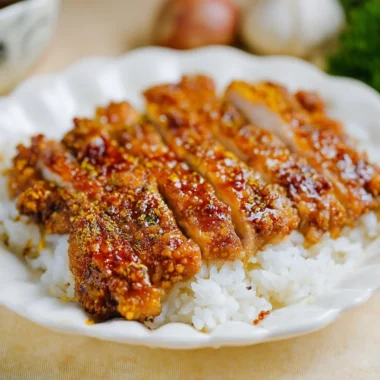 Honey Garlic Crispy Chicken served on a plate with garnishes
