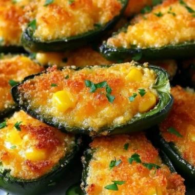 Baked jalapeno cornbread poppers topped with melted cheese and jalapenos