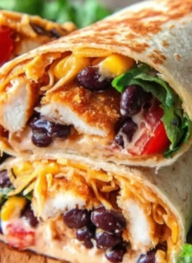 Delicious Southwest chicken wraps with fresh vegetables and spices