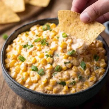 Delicious Southwest Corn Dip served in a bowl, perfect for parties or gatherings.