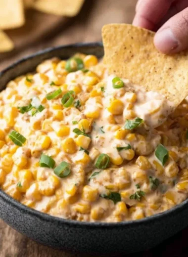 Delicious Southwest Corn Dip served in a bowl, perfect for parties or gatherings.