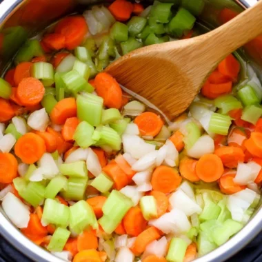 Cozy clean eating instant pot chicken with veggies for a healthy meal.