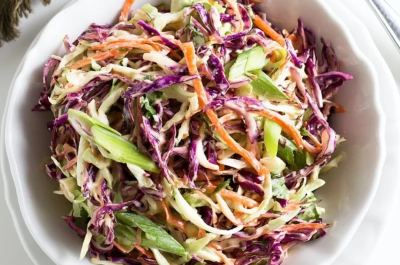 Cozy coleslaw served alongside pulled pork sandwiches
