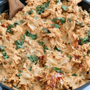 Delicious Marry Me Chicken Pasta garnished with herbs and served in a bowl