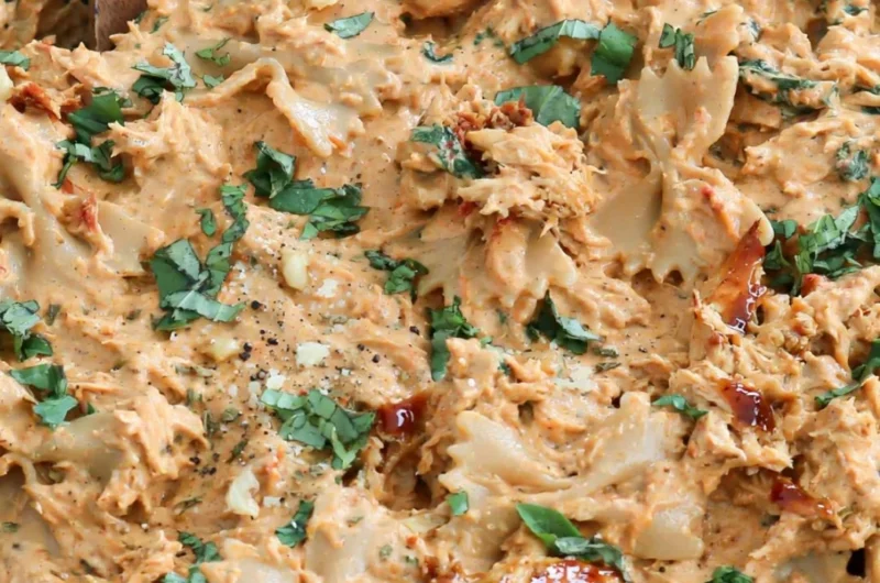 Delicious Marry Me Chicken Pasta garnished with herbs and served in a bowl
