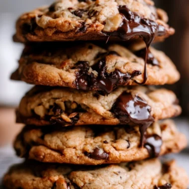 Giant chocolate chip cookie fresh out of the oven
