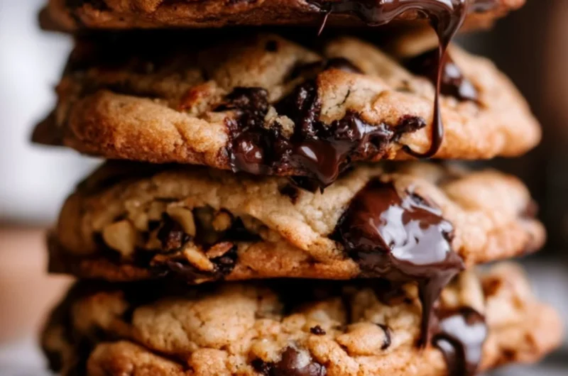 Giant chocolate chip cookie fresh out of the oven