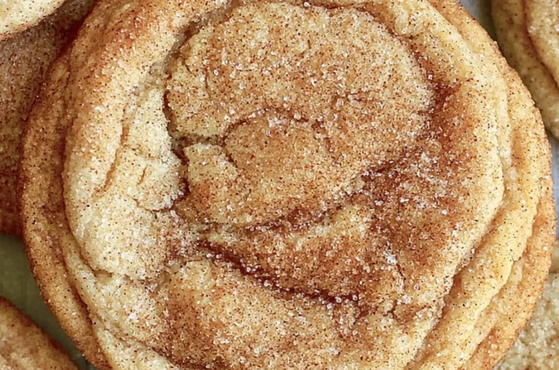 Chewy brown butter snickerdoodle cookies rolled in cinnamon and sugar