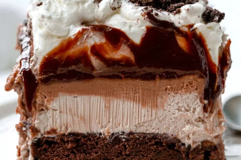 Delicious chocolate mud bars topped with chocolate frosting