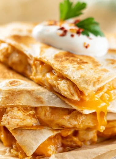 Taco Bell Chicken Quesadilla with melted cheese and chicken filling