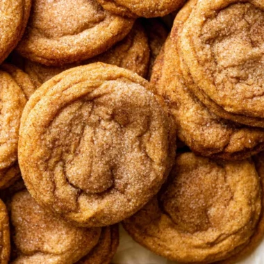 Chewy pumpkin snickerdoodle cookies with fall flavors and brown butter